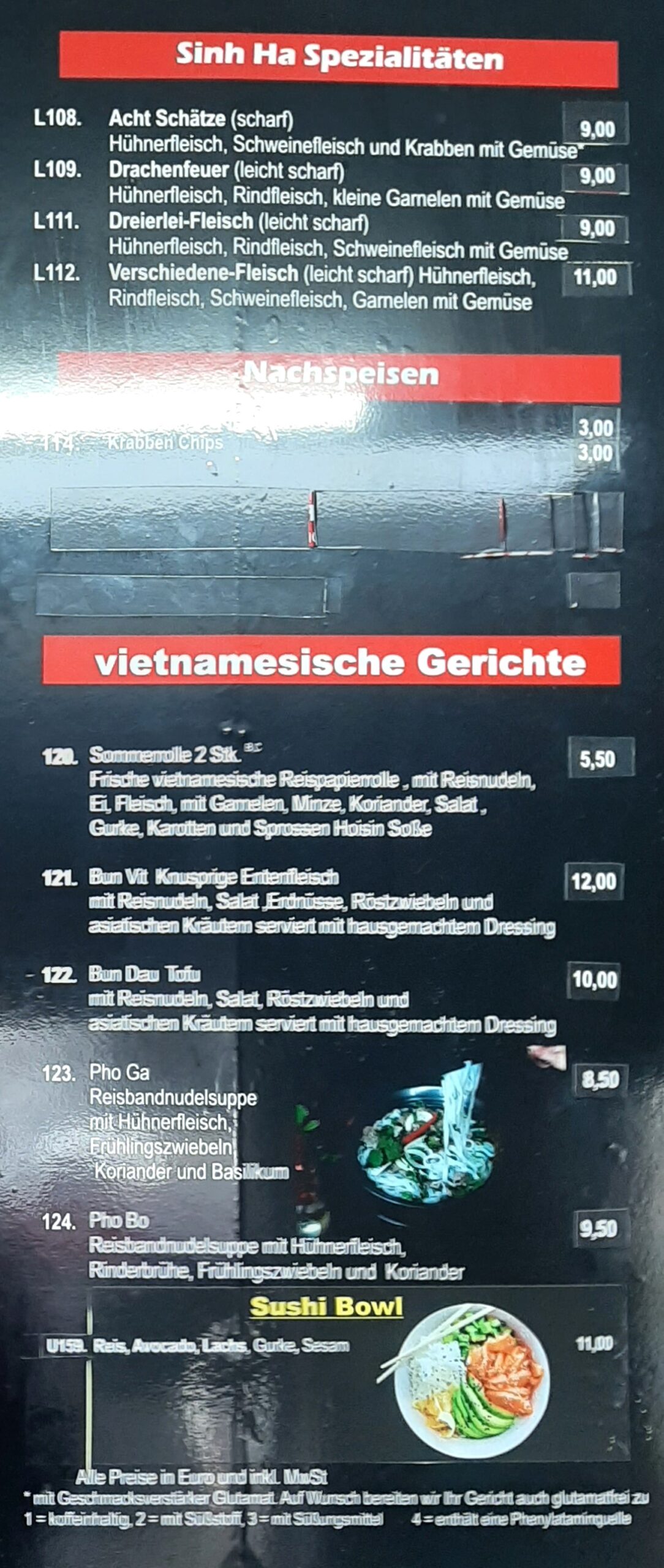 Asia Imbiss Sinh Ha Speisekarte 4